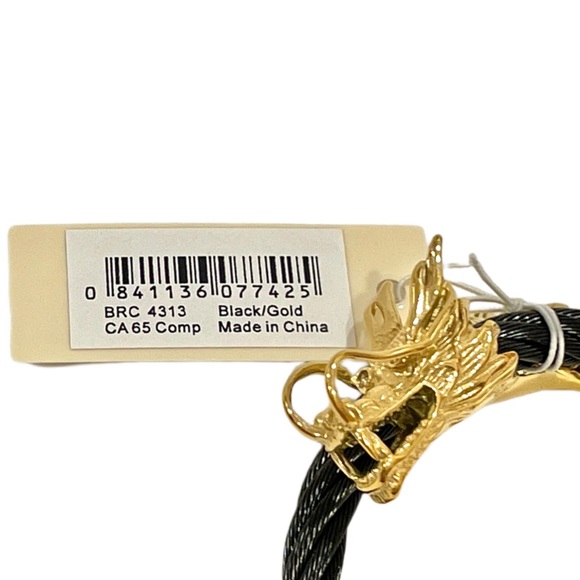 AMRITA SINGH Dragon Moon Bangle Bracelet Black/Gold for Good Luck Feng Shui - Picture 9 of 11
